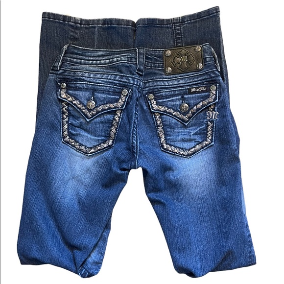 Miss Me Signature Rise Embellished Jeans Size 26 - Picture 4 of 14